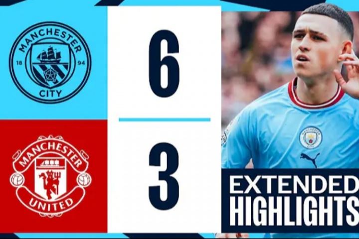 无敌双锋！22年英超，哈兰德福登双双帽子戏法，曼城6-3战胜曼联