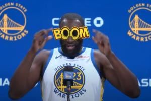 贴脸开大！追梦戴“Boom”墨镜出席媒体日活动 此前因此被裁判吹T